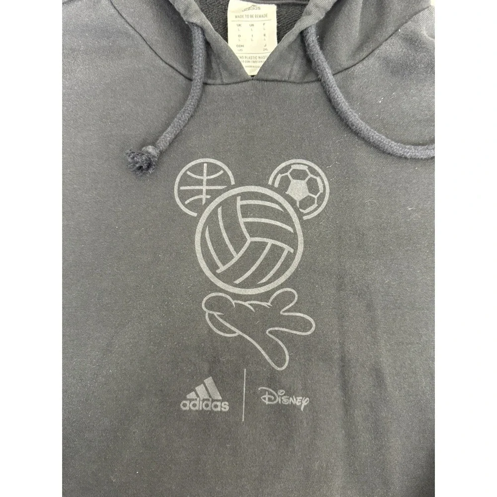Adidas X Disney Sport Hoodie Mens Large‎ Black Sweatshirt Made To Be Remade